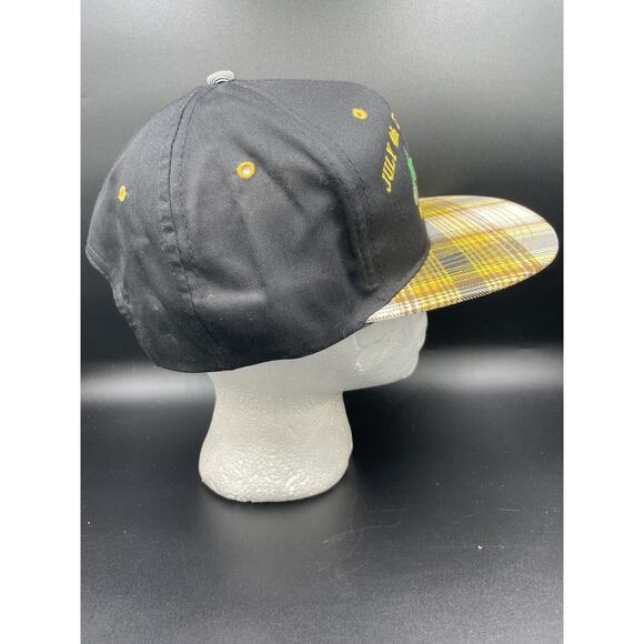 Vtg Plaid Hat Trucker Snapback Cap Nissin Tractor Pull Yellow Embroidered - Picture 3 of 7